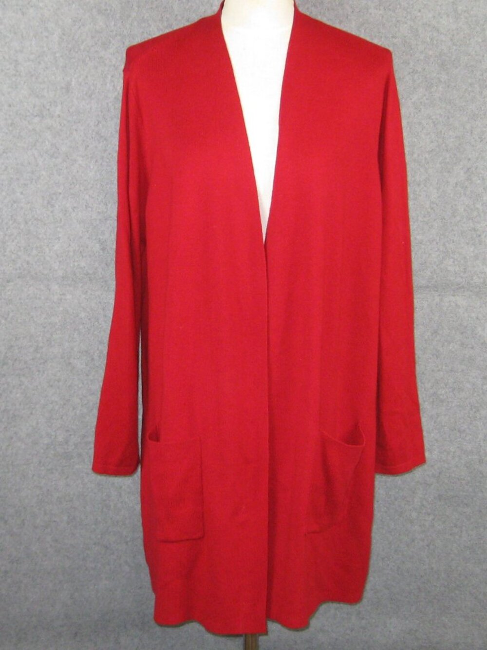 J. Jill Long Open Cardigan Sweater XL Red